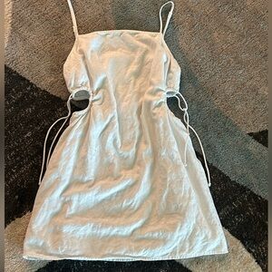 Aerie Linen bled white summer mini dress. Summer dress, vacation dress